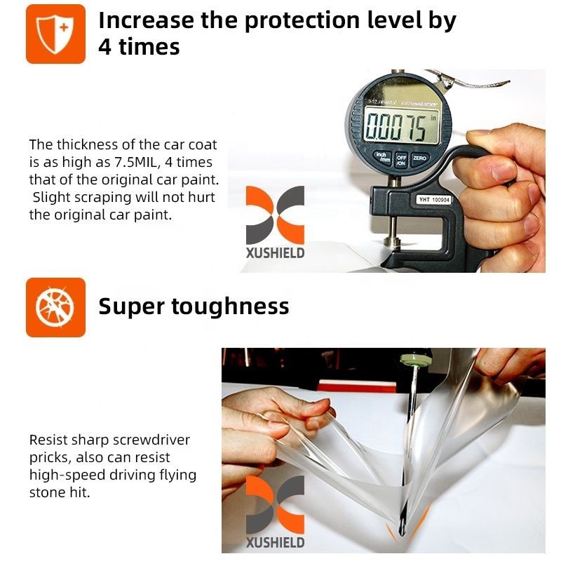 कारों के लिए काली टीपीएच/टीपीयू पीपीएफ सुरक्षा फिल्म 5-8 वर्ष